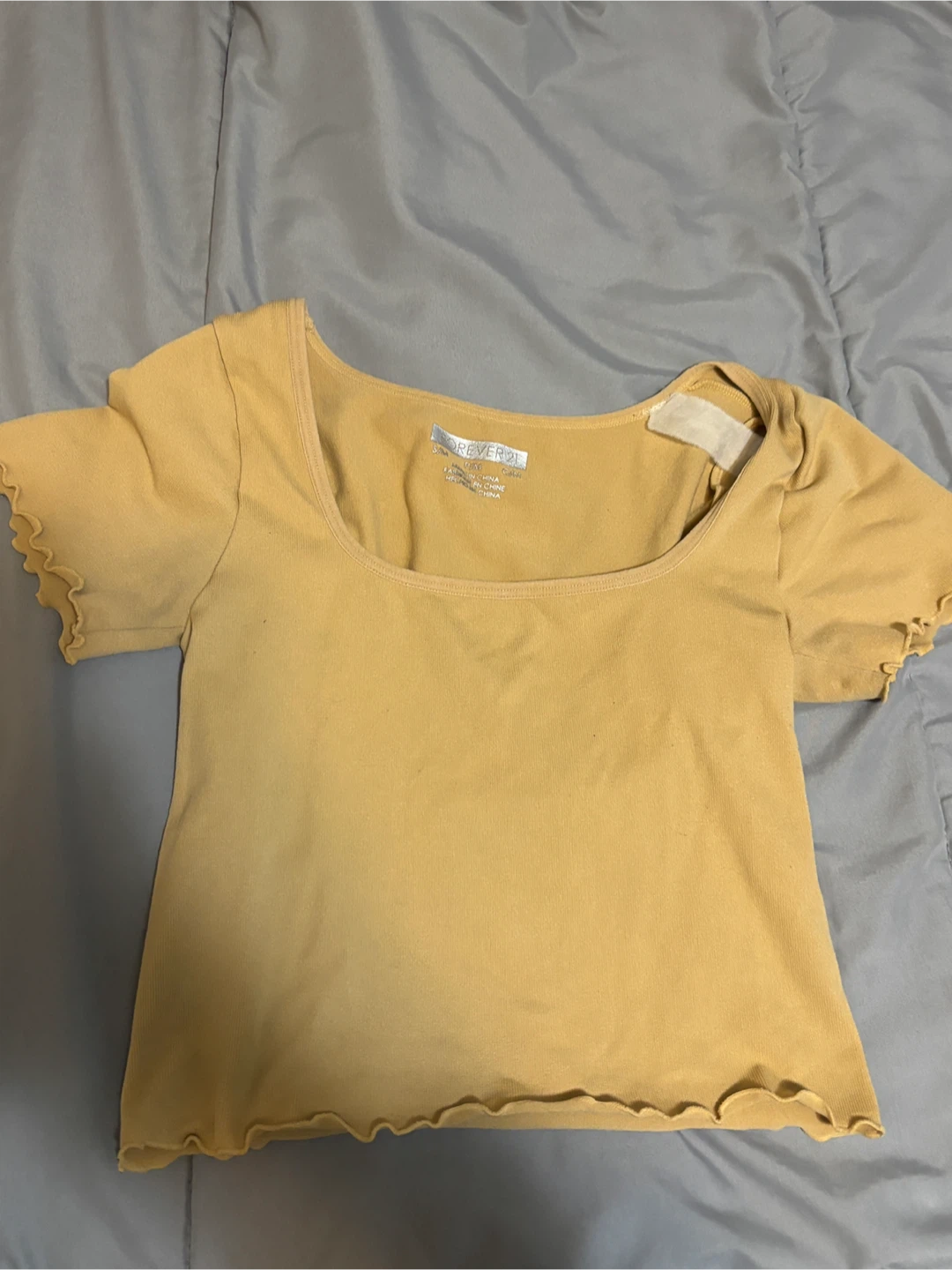 Yellow/Beige Crop Top - Size S