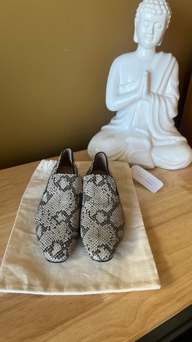 Poppy Barley Snakeskin Loafers - Size 5