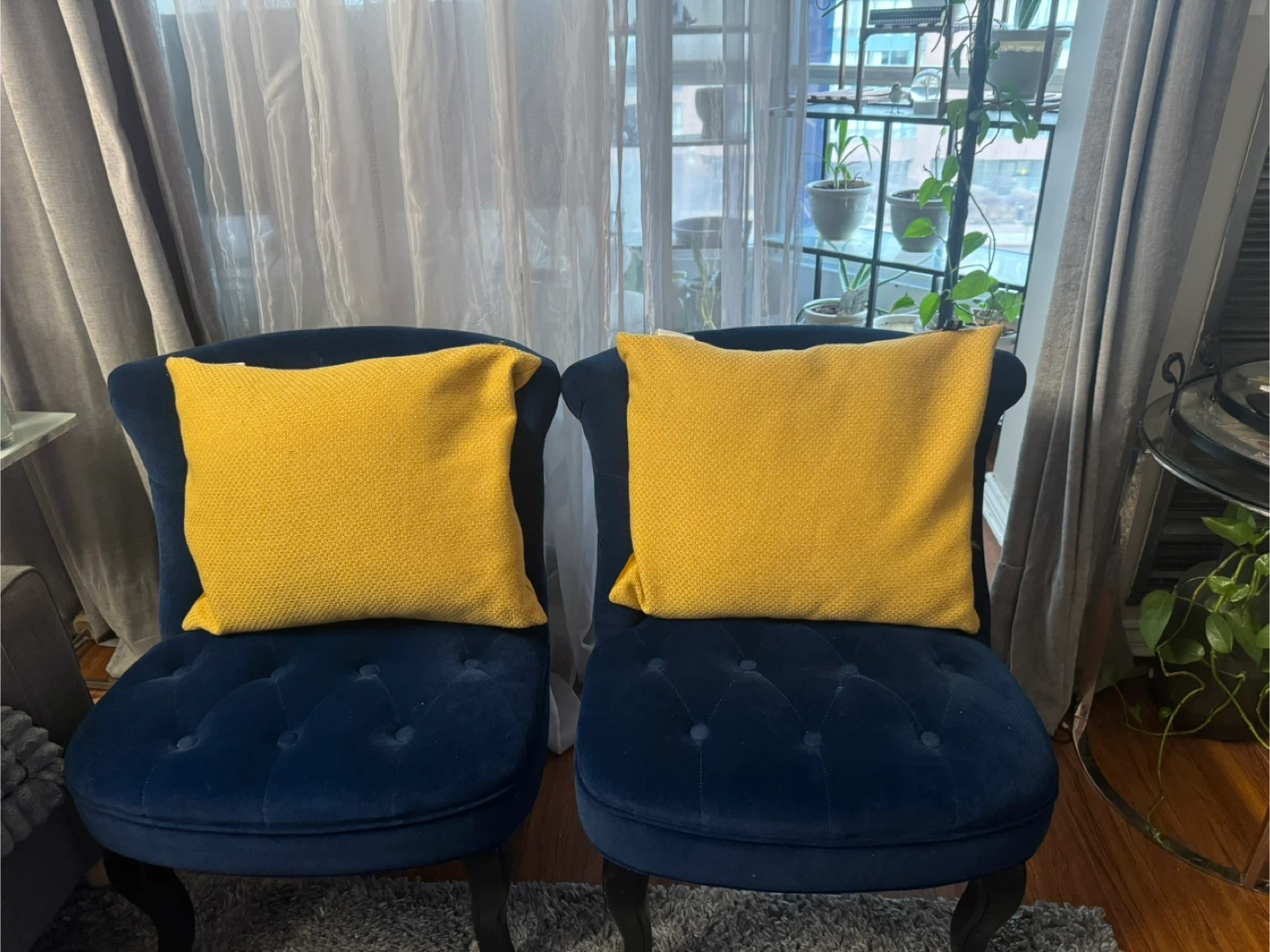 HOME Yellow Gold weaved/velvetThrow Pillows set of 2