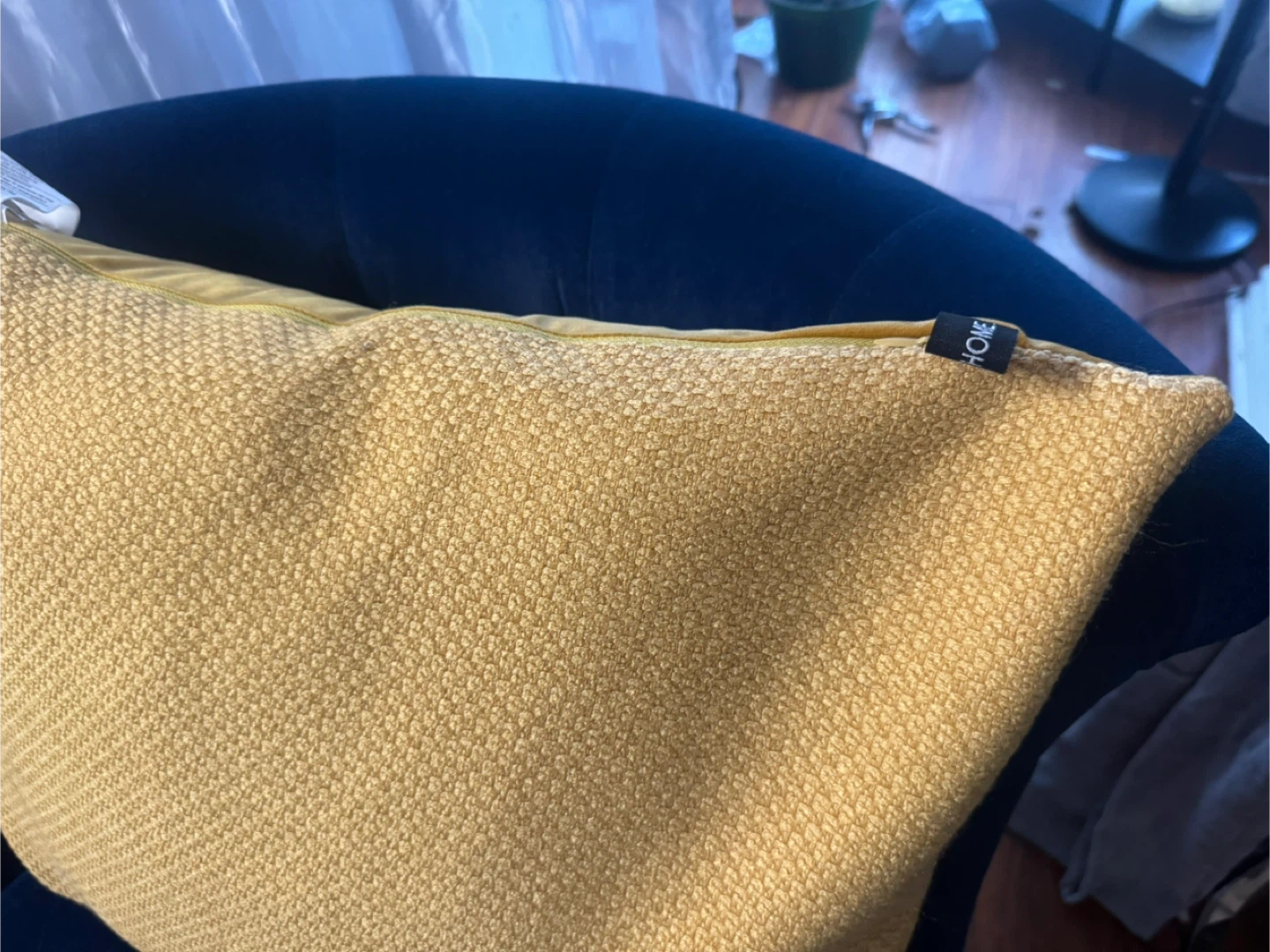 HOME Yellow Gold weaved/velvetThrow Pillows set of 2 - photo 3