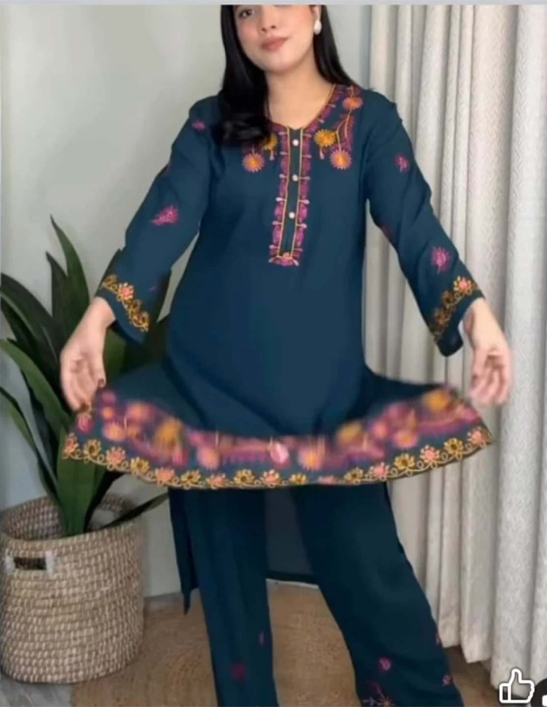 Embroidered Teal Salwar Kameez