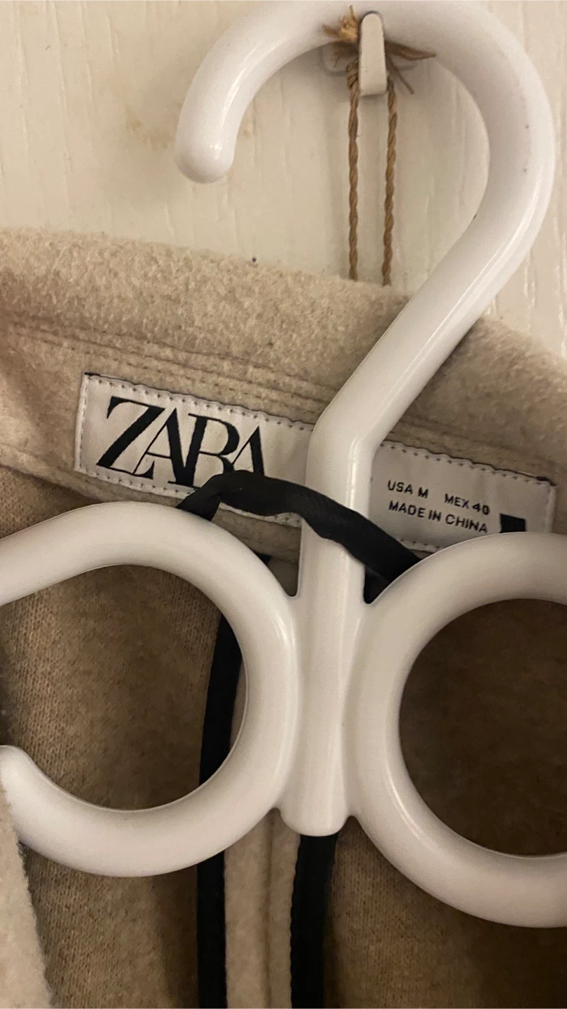 Zara Beige Wool Blend Coat - Size M - photo 2