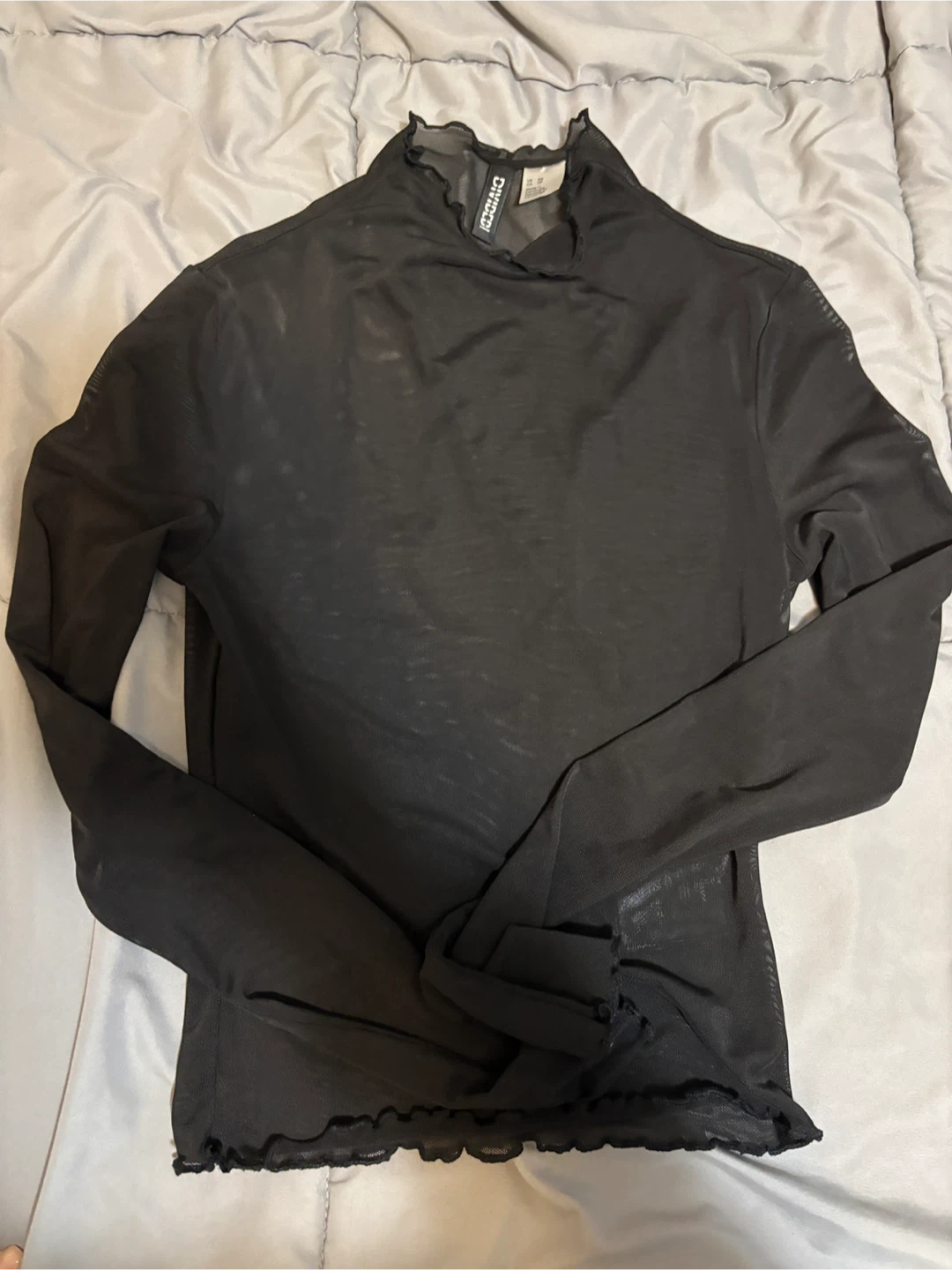 H&M Divided Black Mesh Top - Size M