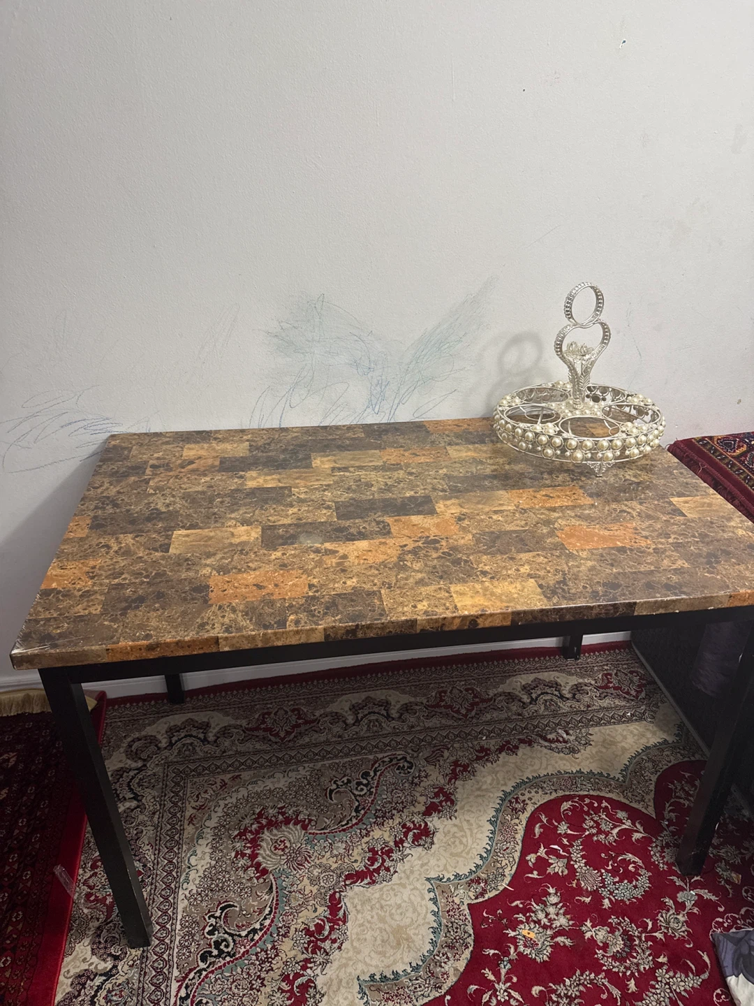 Brown Marble Patterned Table