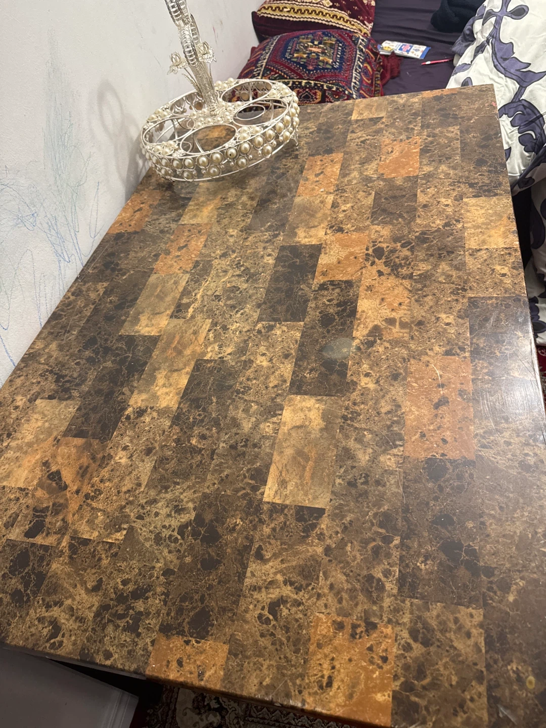 Brown Marble Patterned Table - photo 2