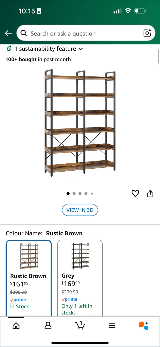 Rustic Brown 6-Shelf Bookcase - photo 2