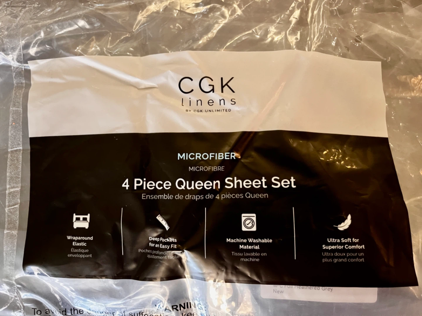 CGK Linens Queen 4-Piece Sheet Set - New