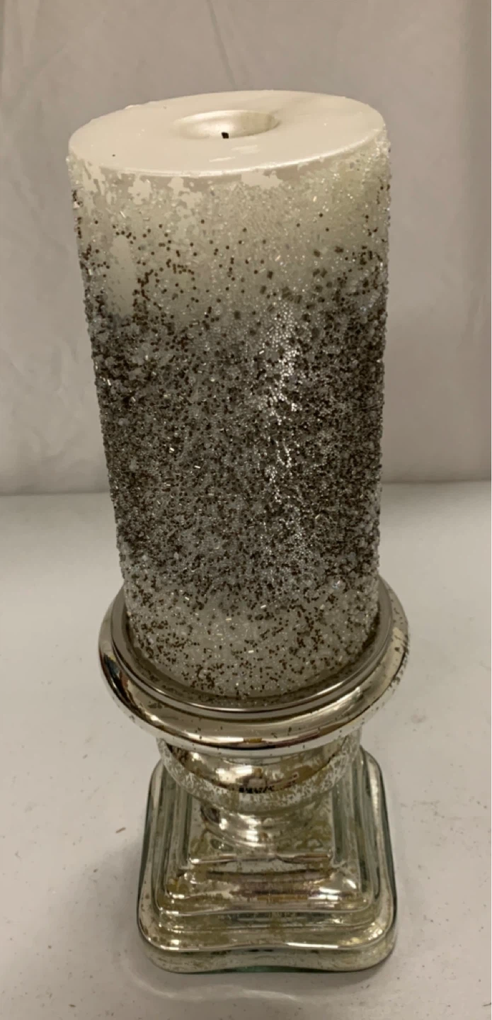 Heavy Metal Silver Candle Stand (Rustic)