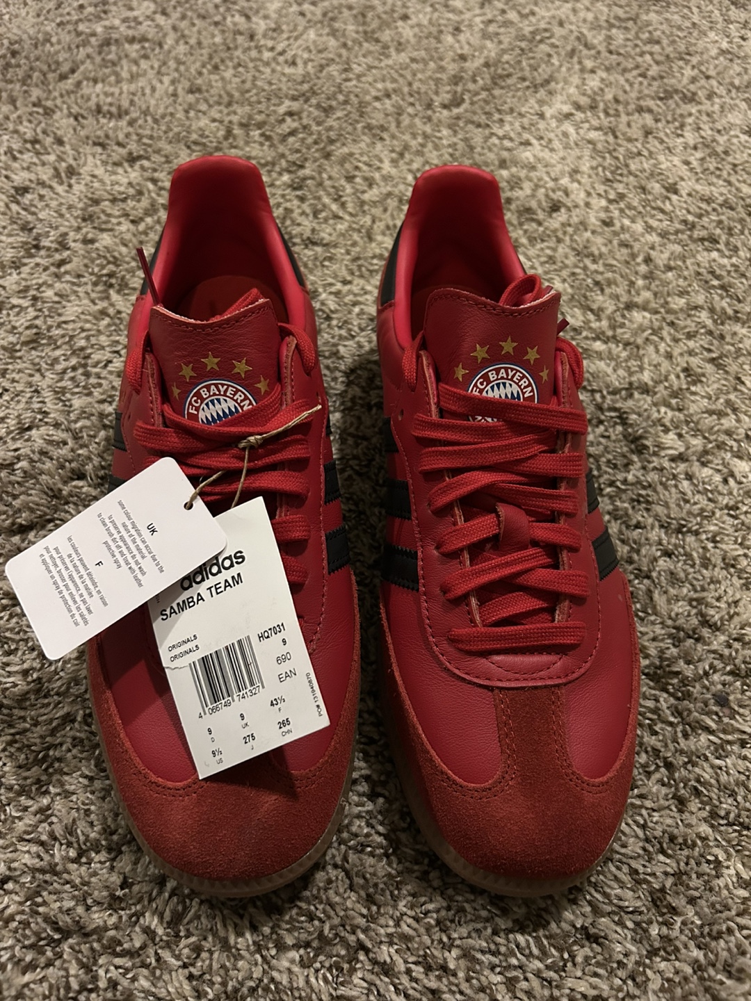 Adidas Samba Team Bayern Red, Size 9.5