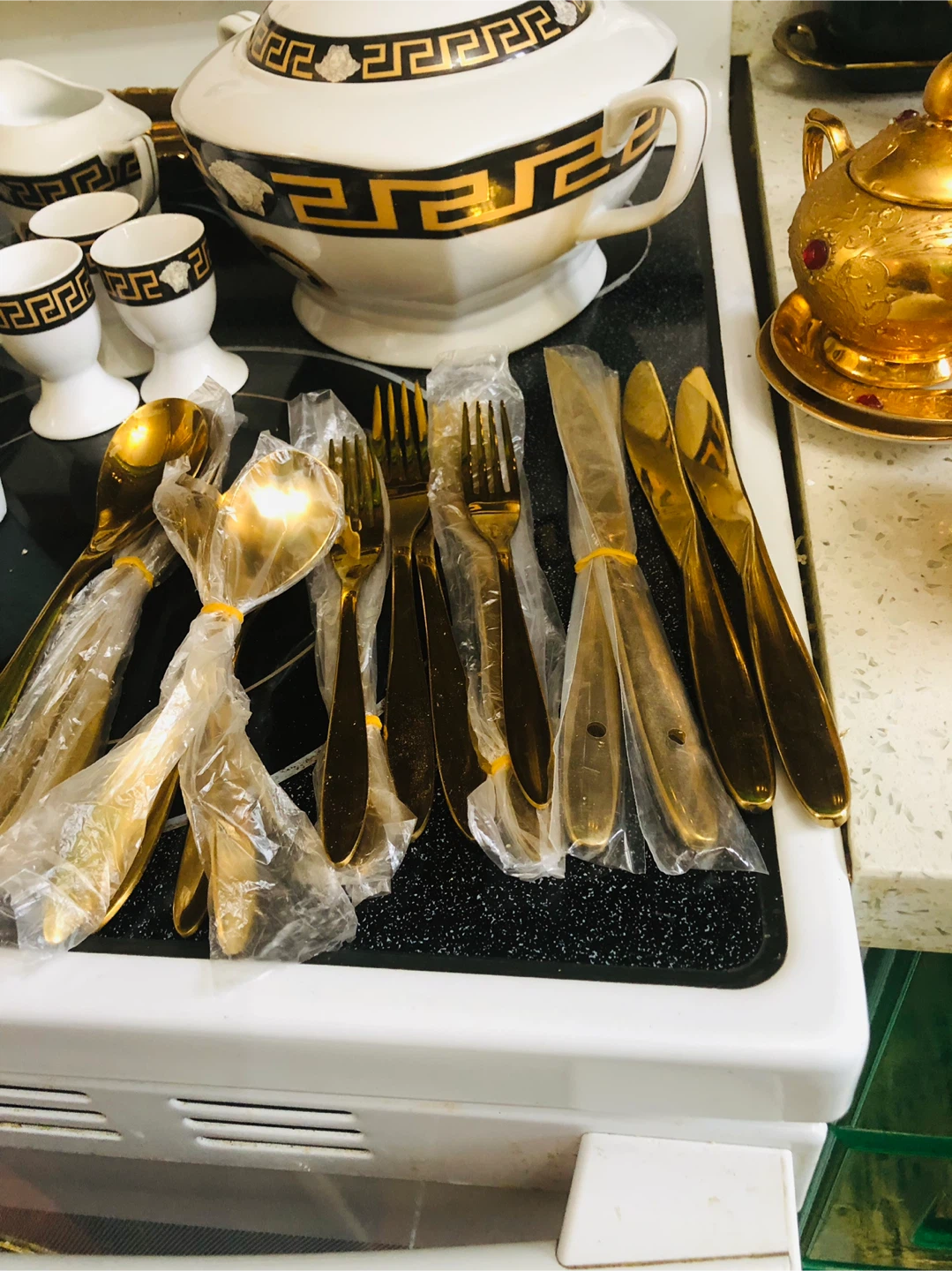 Versace Style Set - Gold & White - photo 3