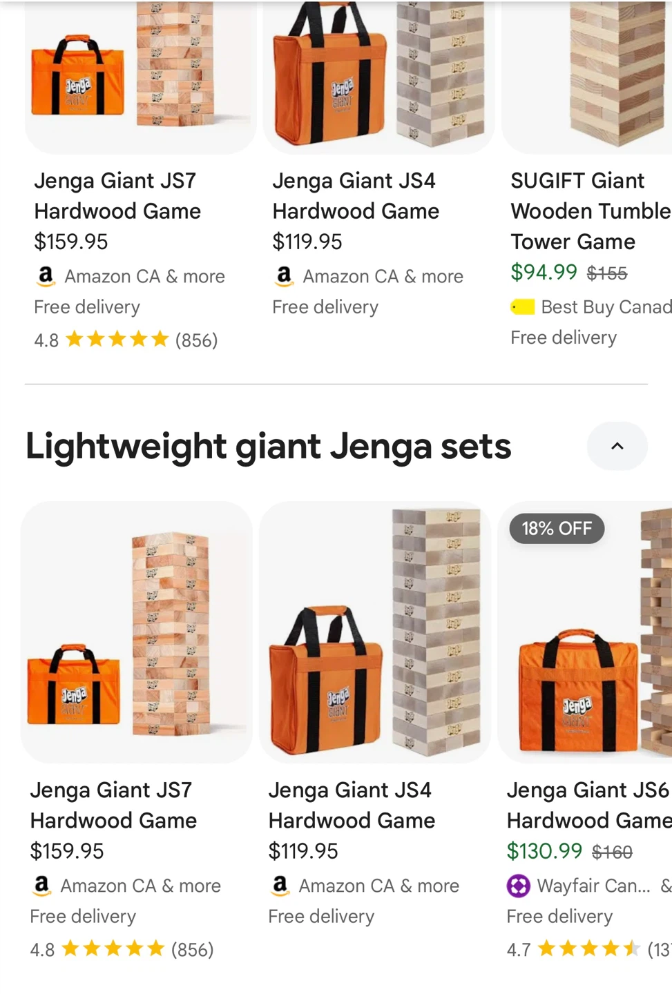 Jenga Giant JS7 Hardwood Game w/ Carry Bag - photo 3