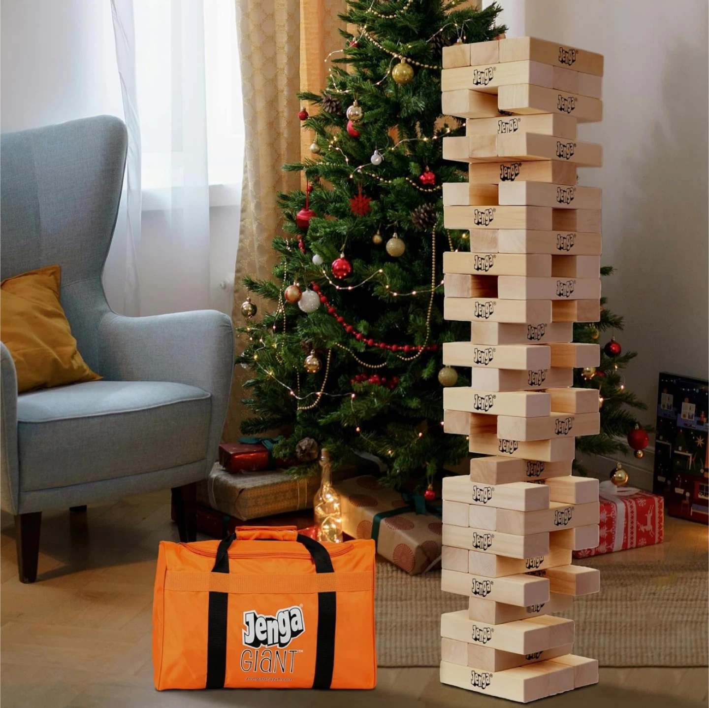 Jenga Giant JS7 Hardwood Game w/ Carry Bag