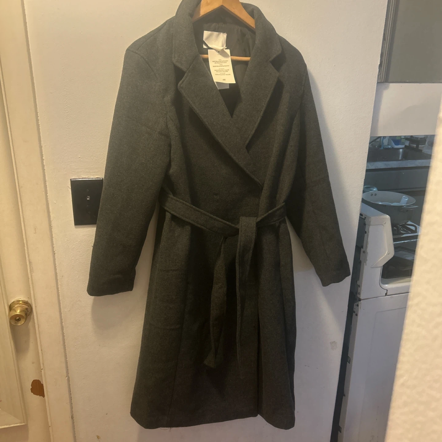 H&M Tie-Belt Coat Dark Gray #cleanout - photo 3