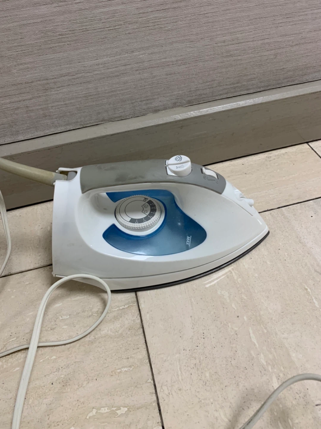 Steam Iron in White & Blue