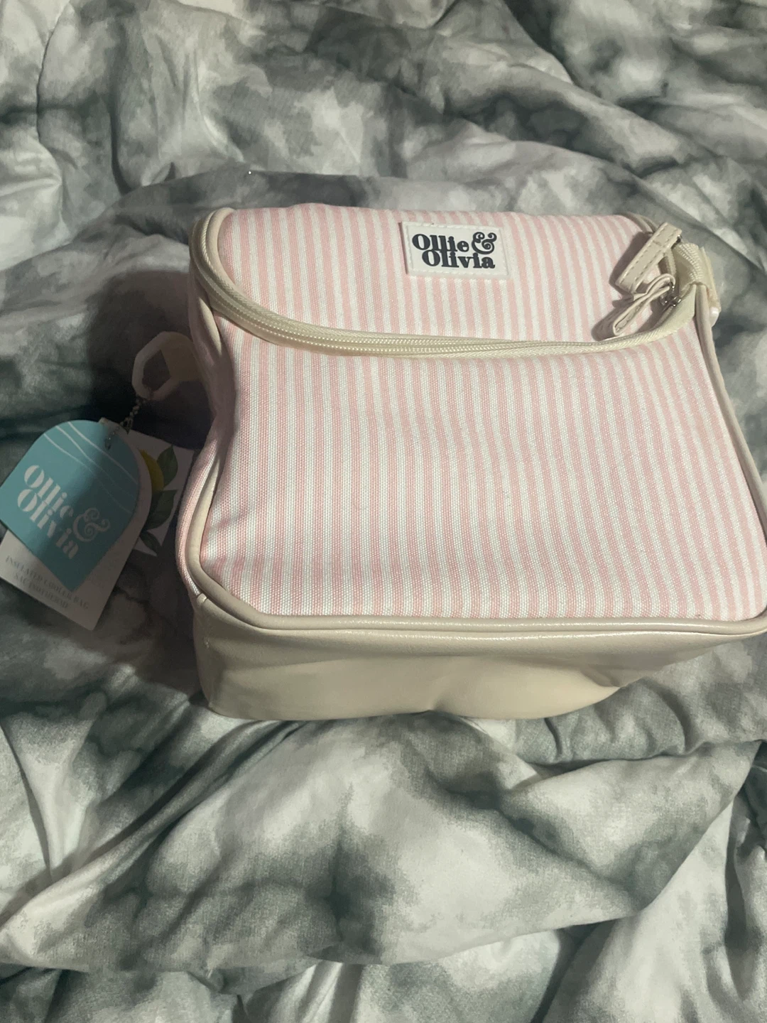 Ollie & Olivia Insulated Lunch Bag - Pink Stripe