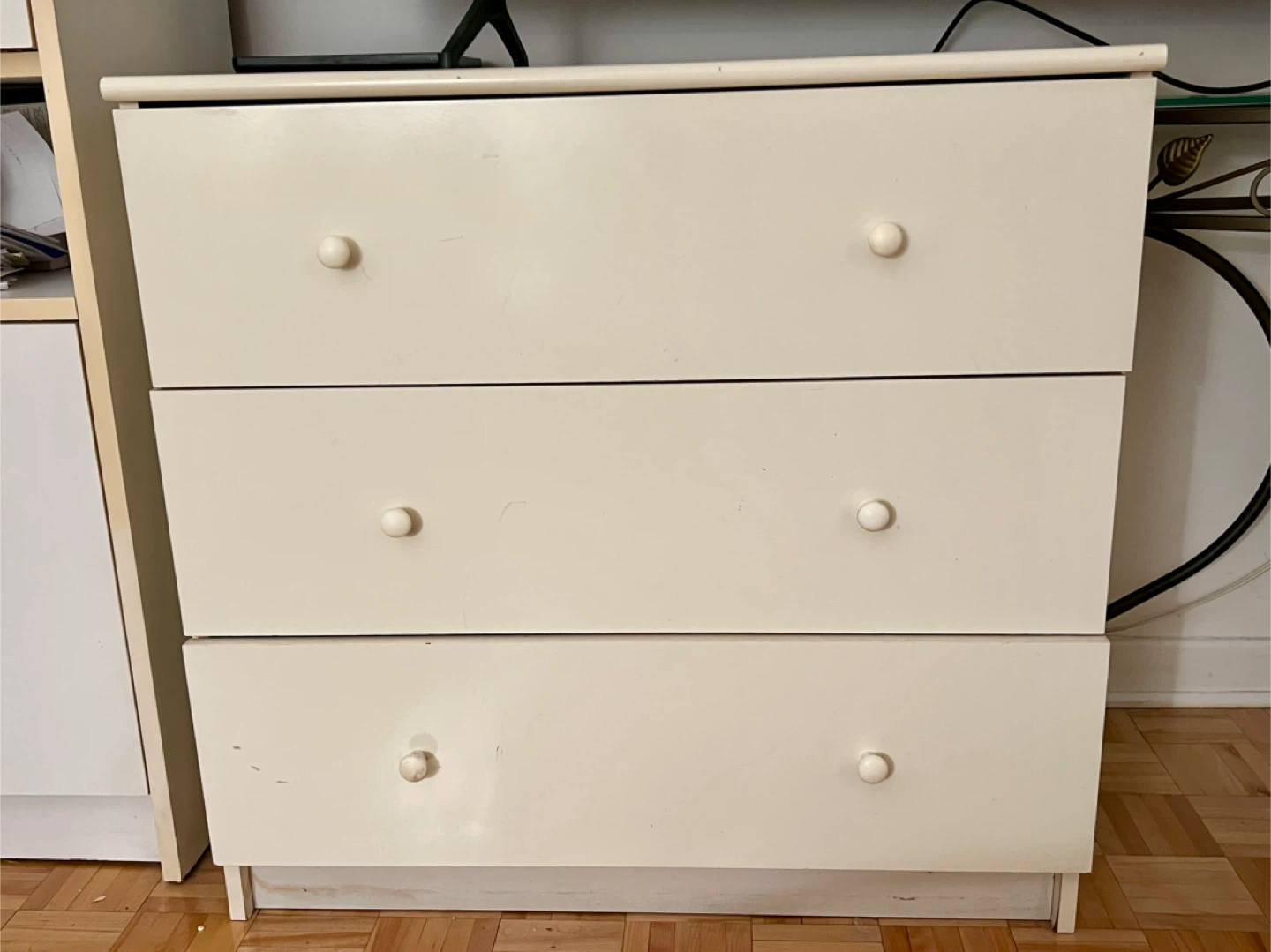 Off-White 3-Drawer Dresser