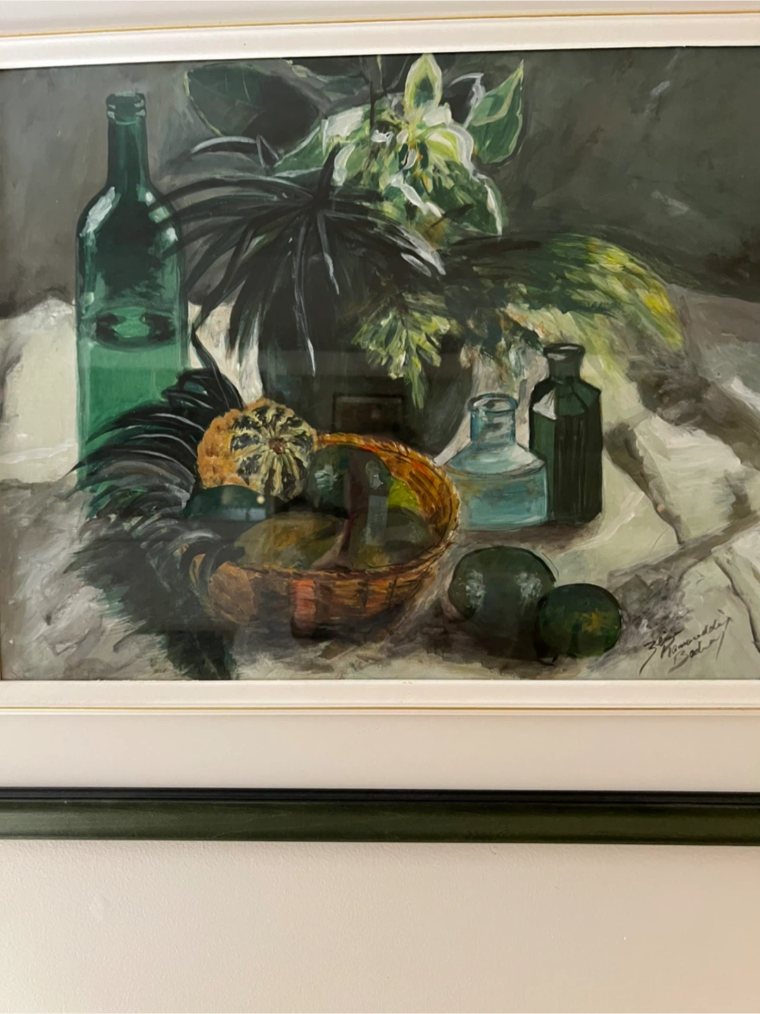 Painting with green frame - photo 2
