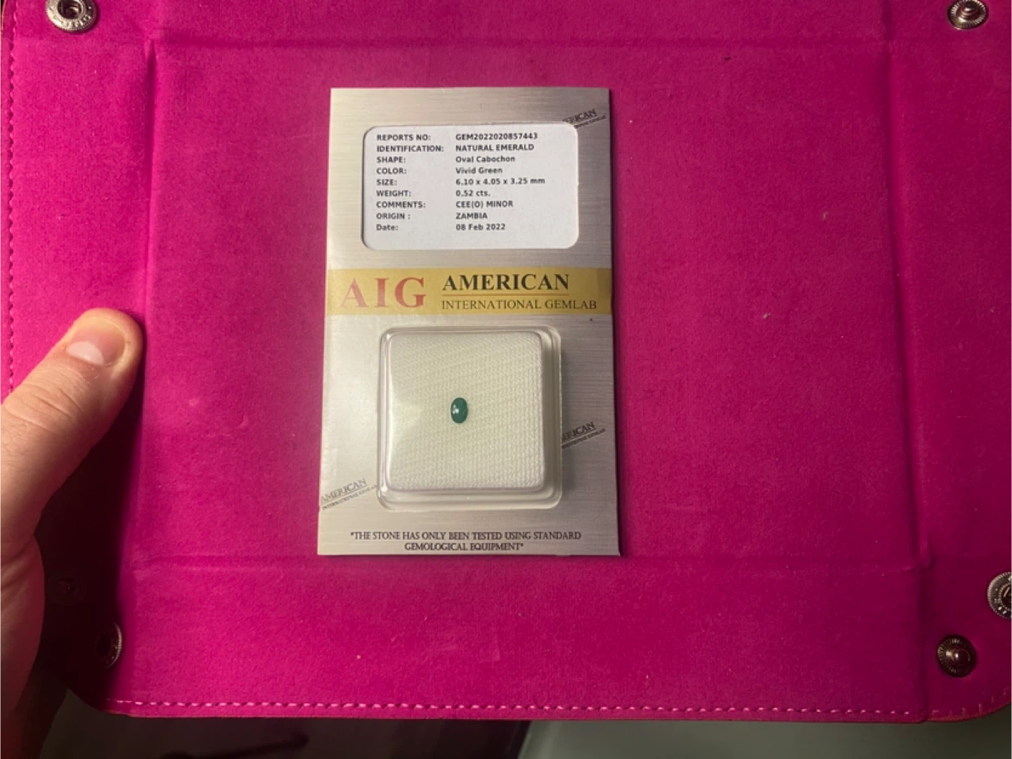 AIG carded certified emerald - photo 2