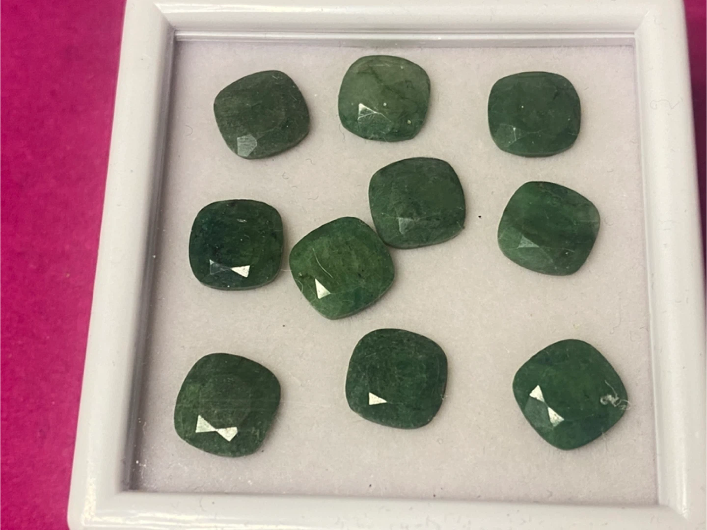 10pc square emeralds