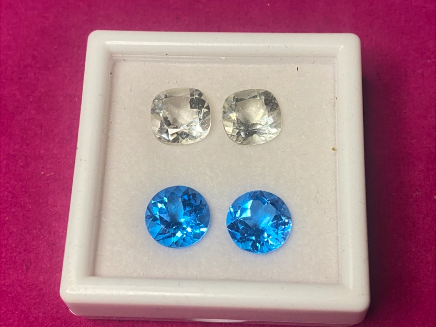 White or blue Topaz gemstones (price per pair)