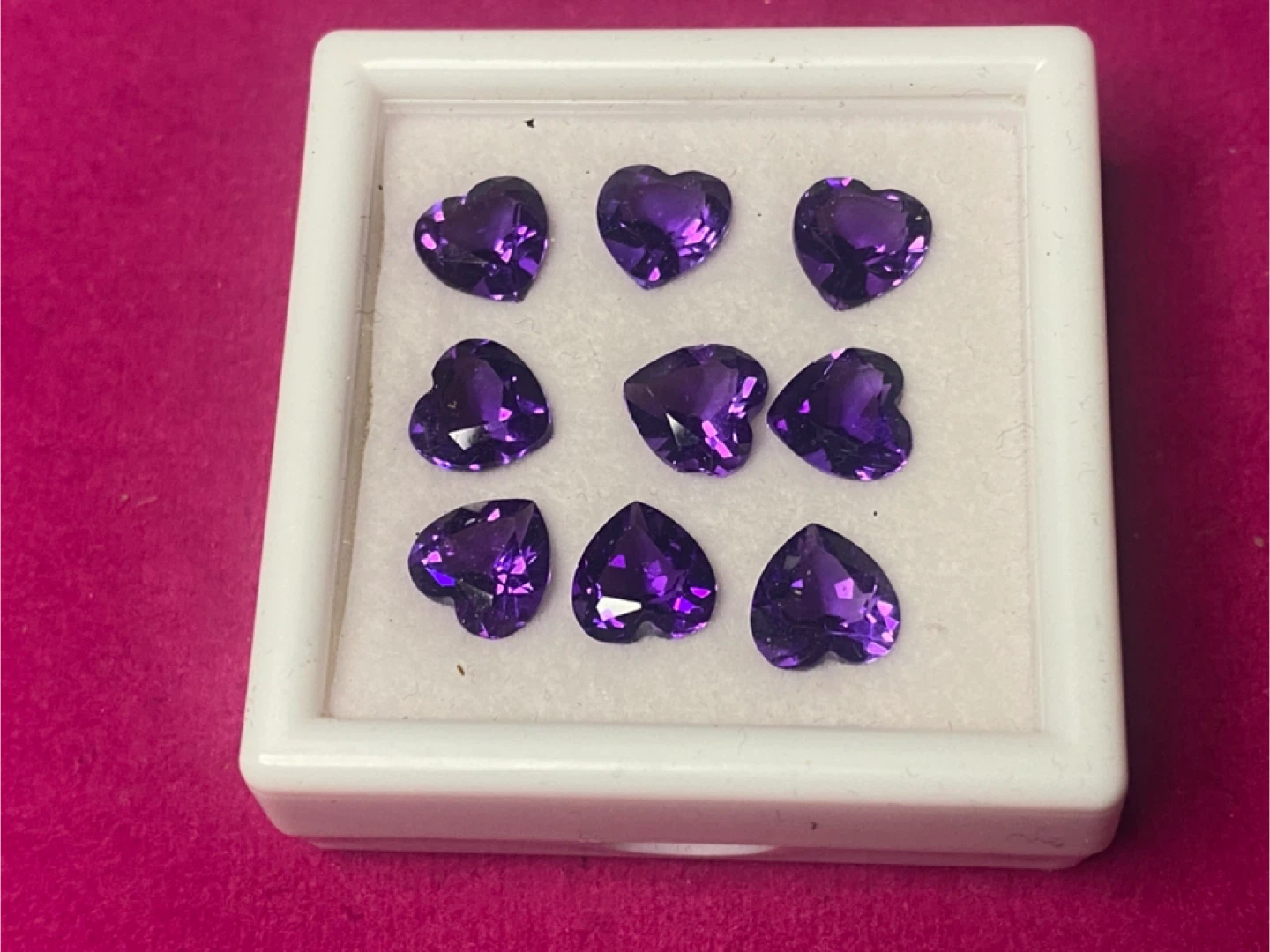 $50 Amethyst heart lot 9pc