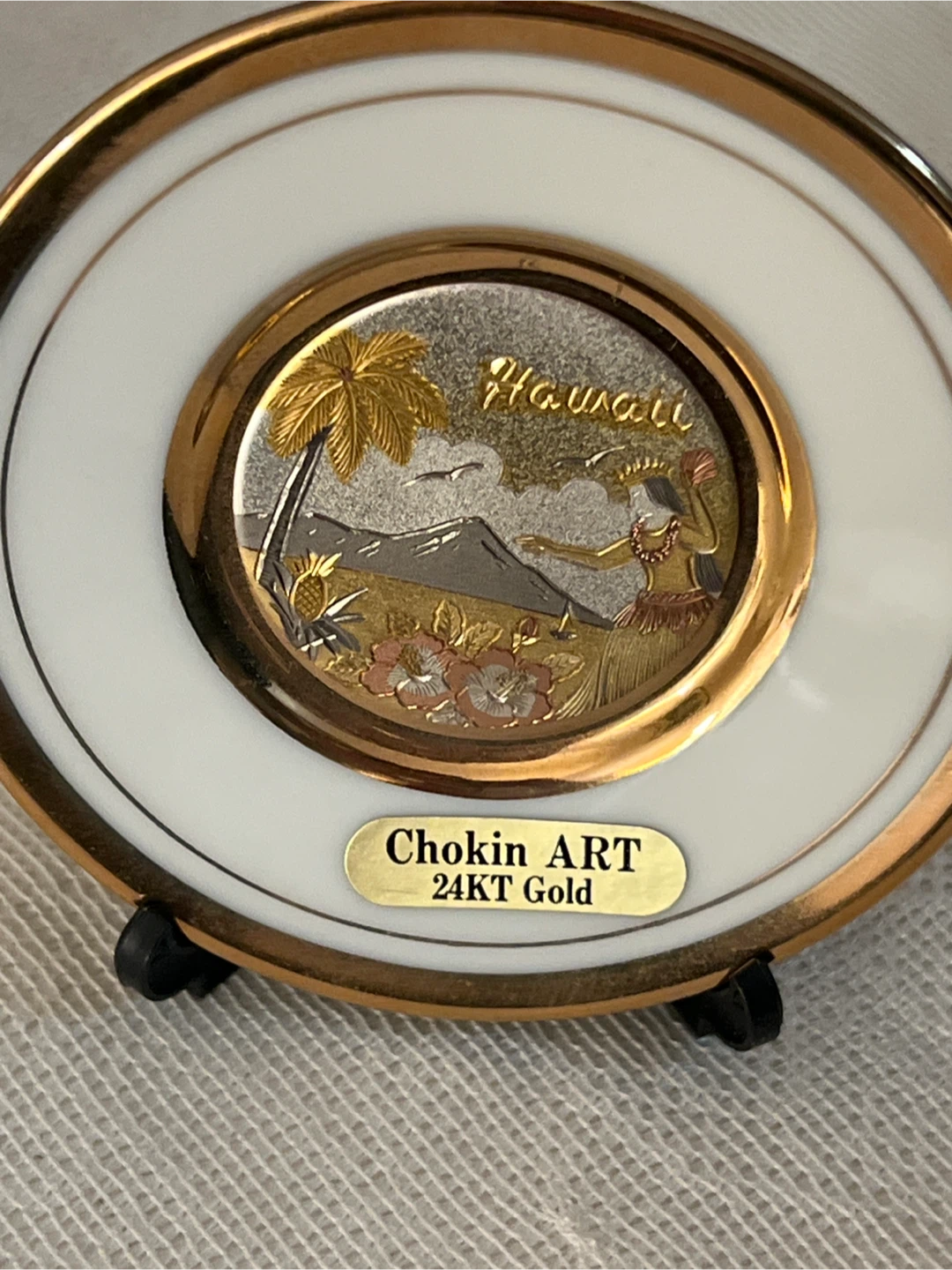 Chokin Art 24KT Gold Hawaii Plate - photo 2