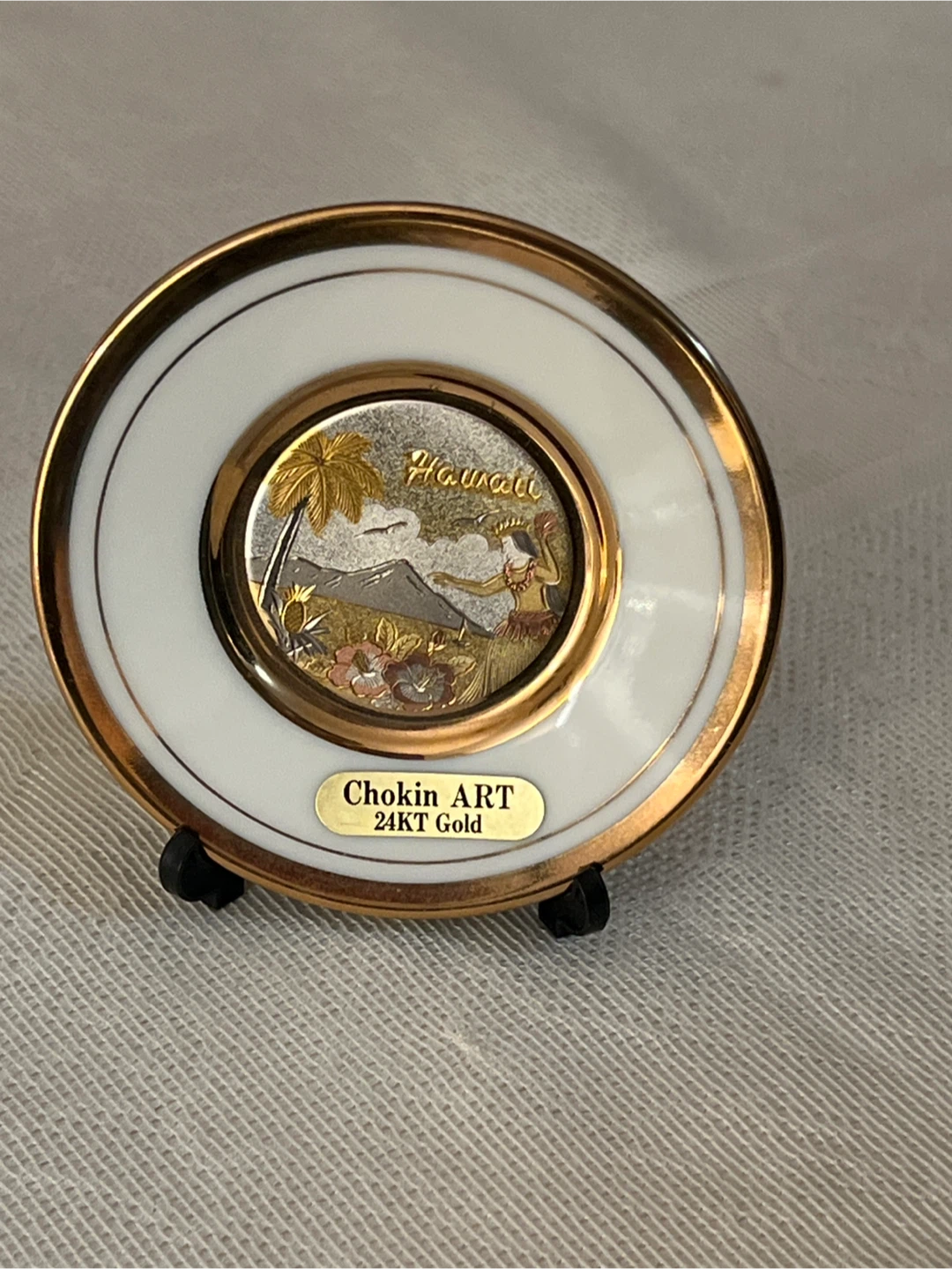 Chokin Art 24KT Gold Hawaii Plate