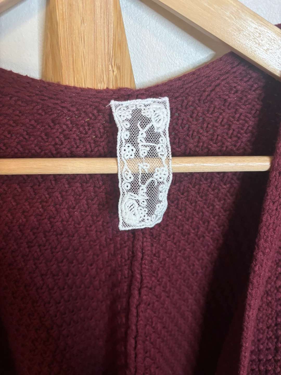 Burgundy Knit Cardigan - Size M - photo 2