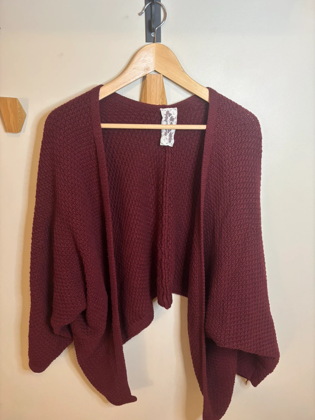 Burgundy Knit Cardigan - Size M