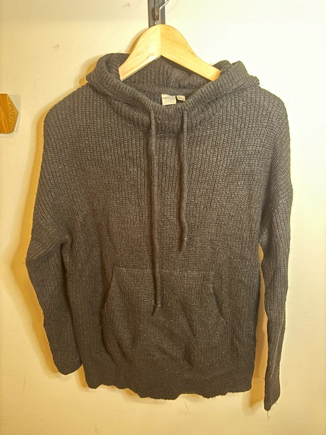 Twik Black Knit Hoodie - Size Small