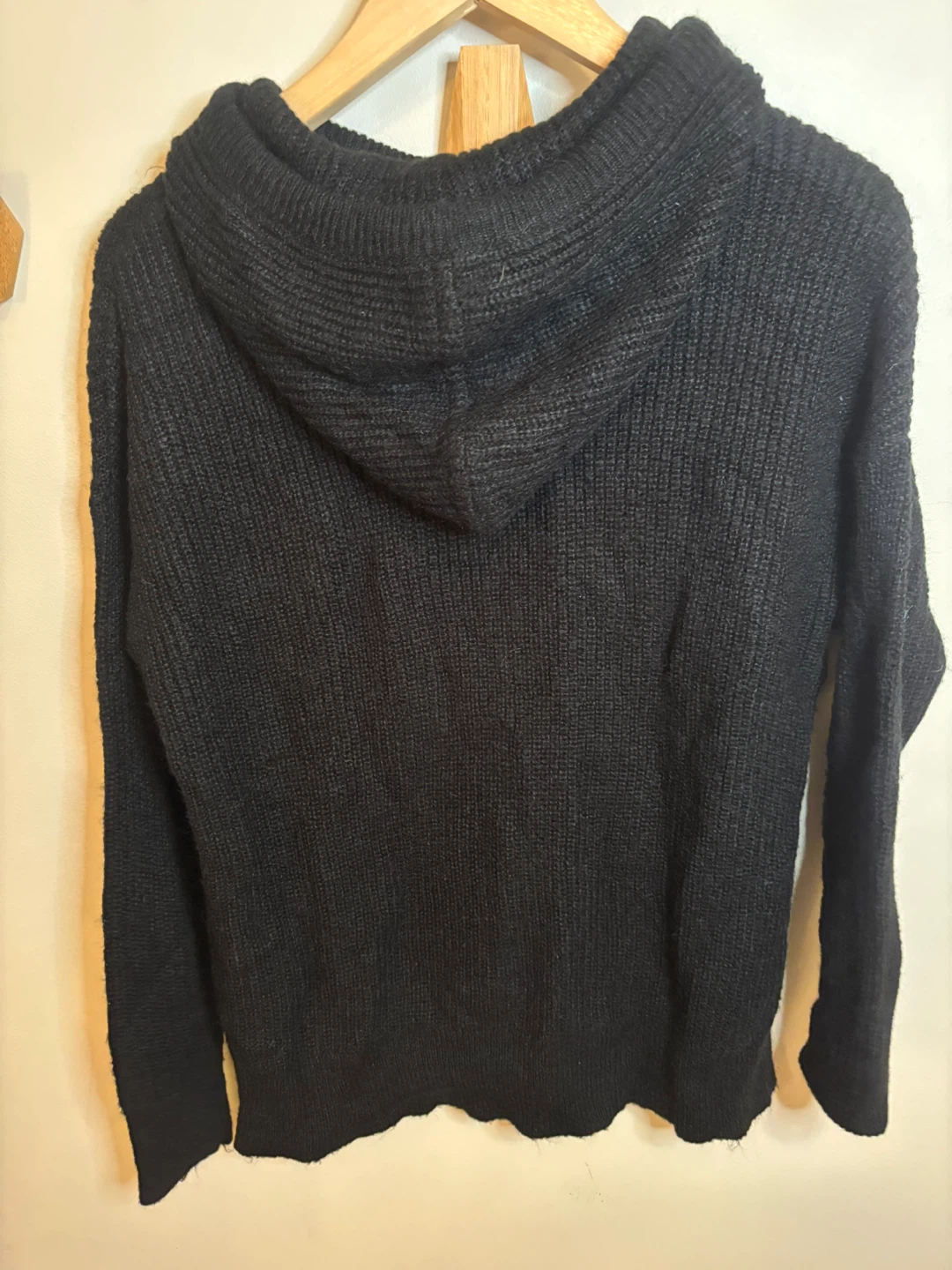 Twik Black Knit Hoodie - Size Small - photo 3