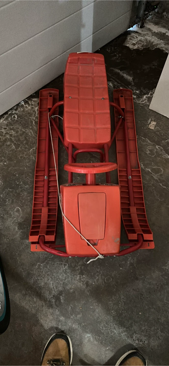 Red Snow Sled with Steering Wheel - photo 2