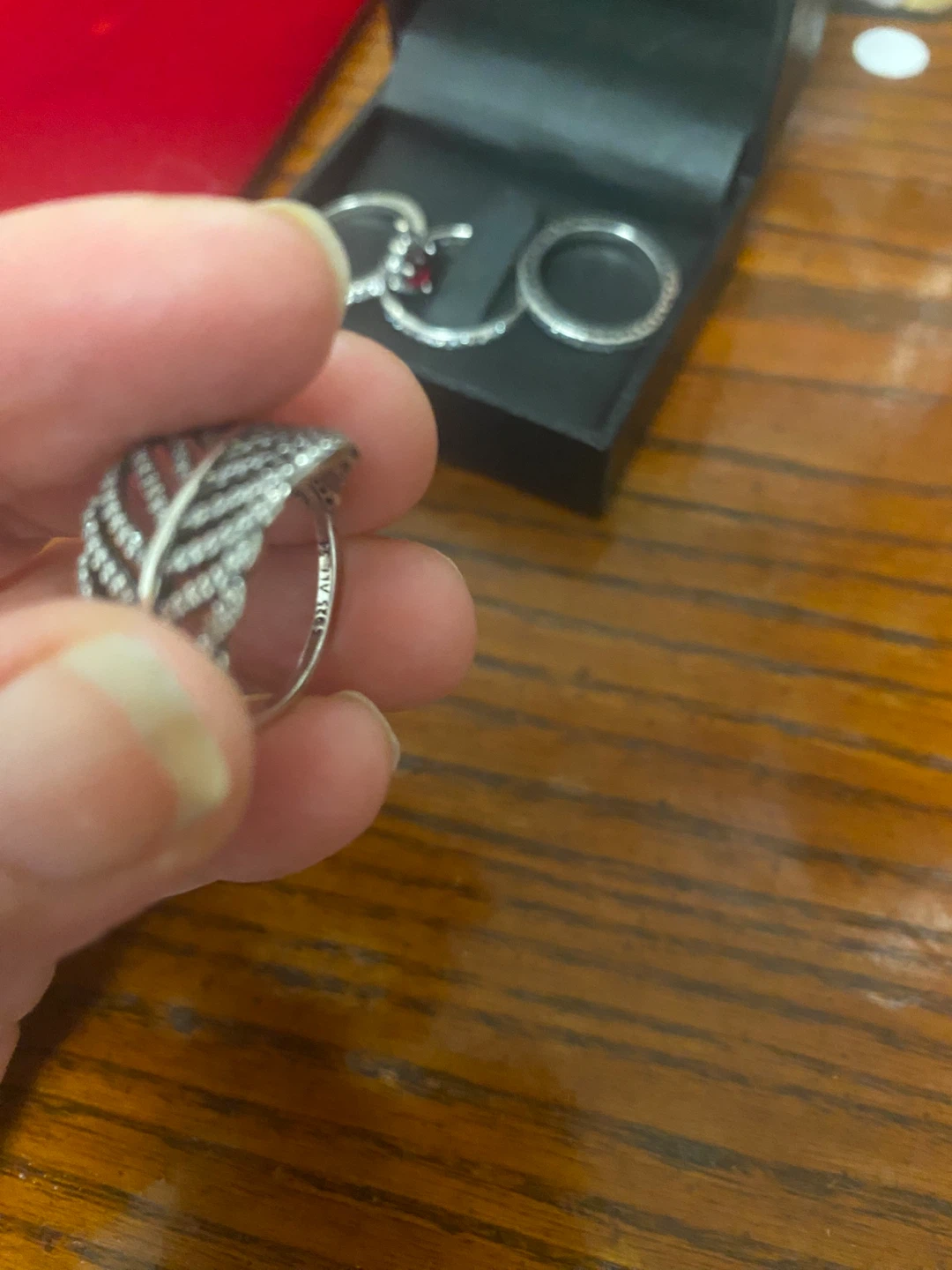 Pandora Silver Sparkling Feather Ring - photo 3