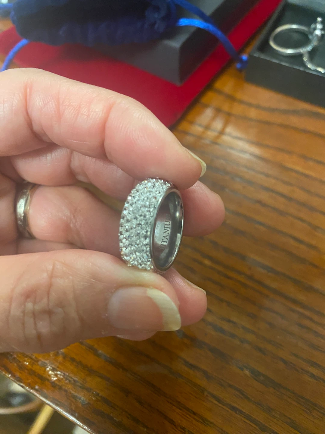 Titanium Ring with Crystals