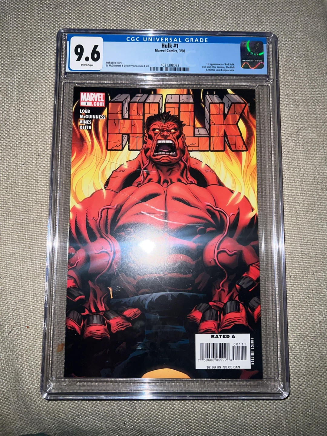 CGC 9.6 Graded Red Hulk Comic Book