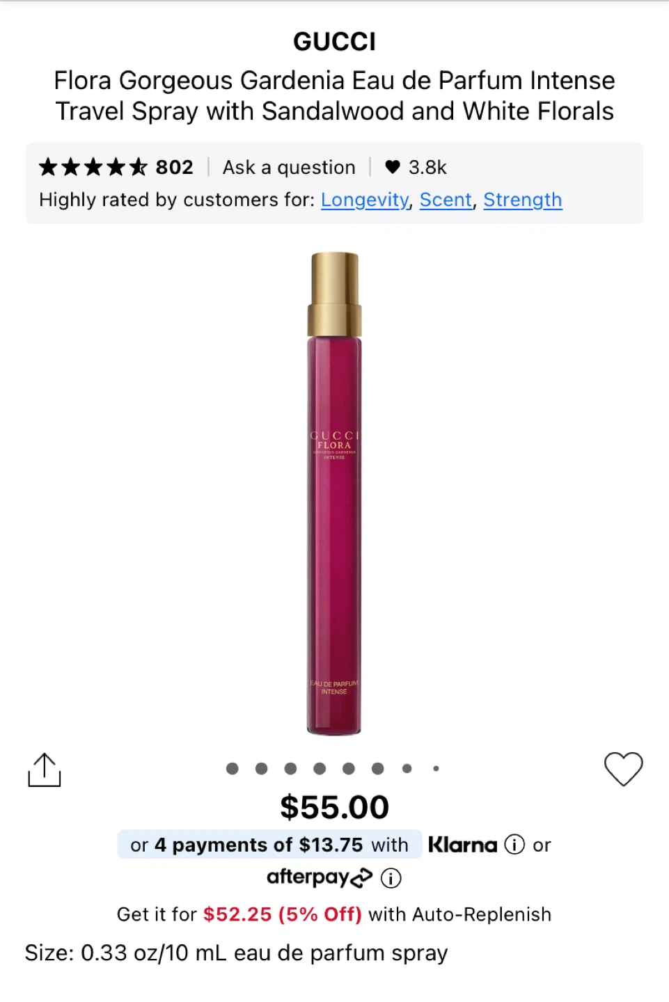 Gucci Flora Gorgeous Gardenia Travel Spray