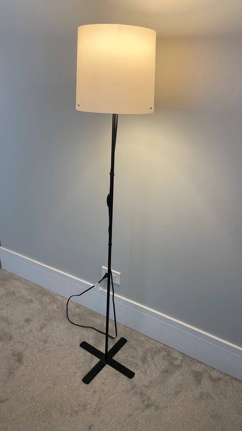 Floor Lamp - Black Stand, White Shade - photo 2