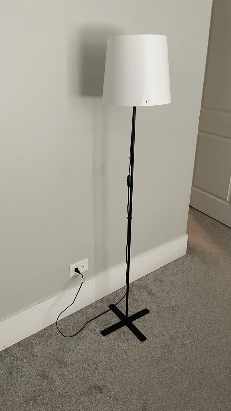 Floor Lamp - Black Stand, White Shade - photo 4