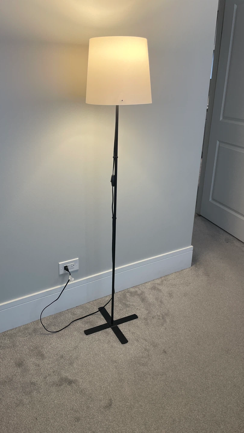 Floor Lamp - Black Stand, White Shade