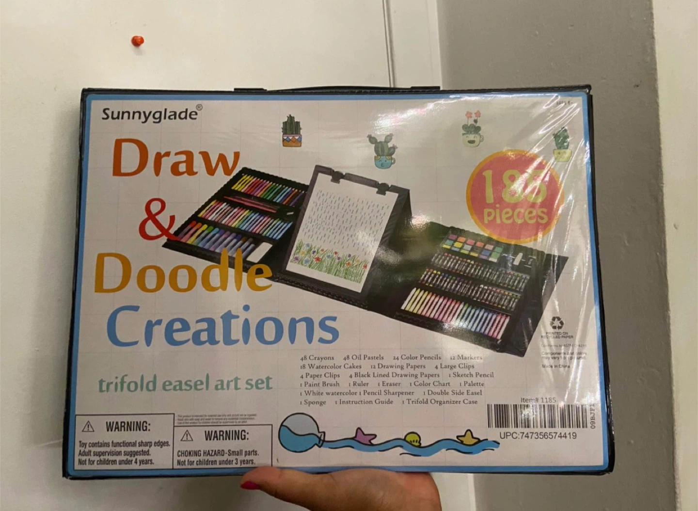 Sunnyglade 185 Pieces Double Sided Trifold Easel Art Set 🥕
