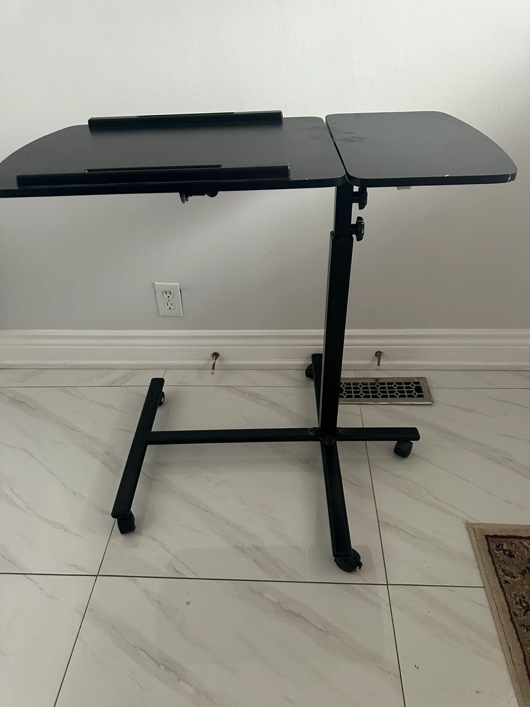 Black Adjustable Rolling Laptop Desk - photo 3