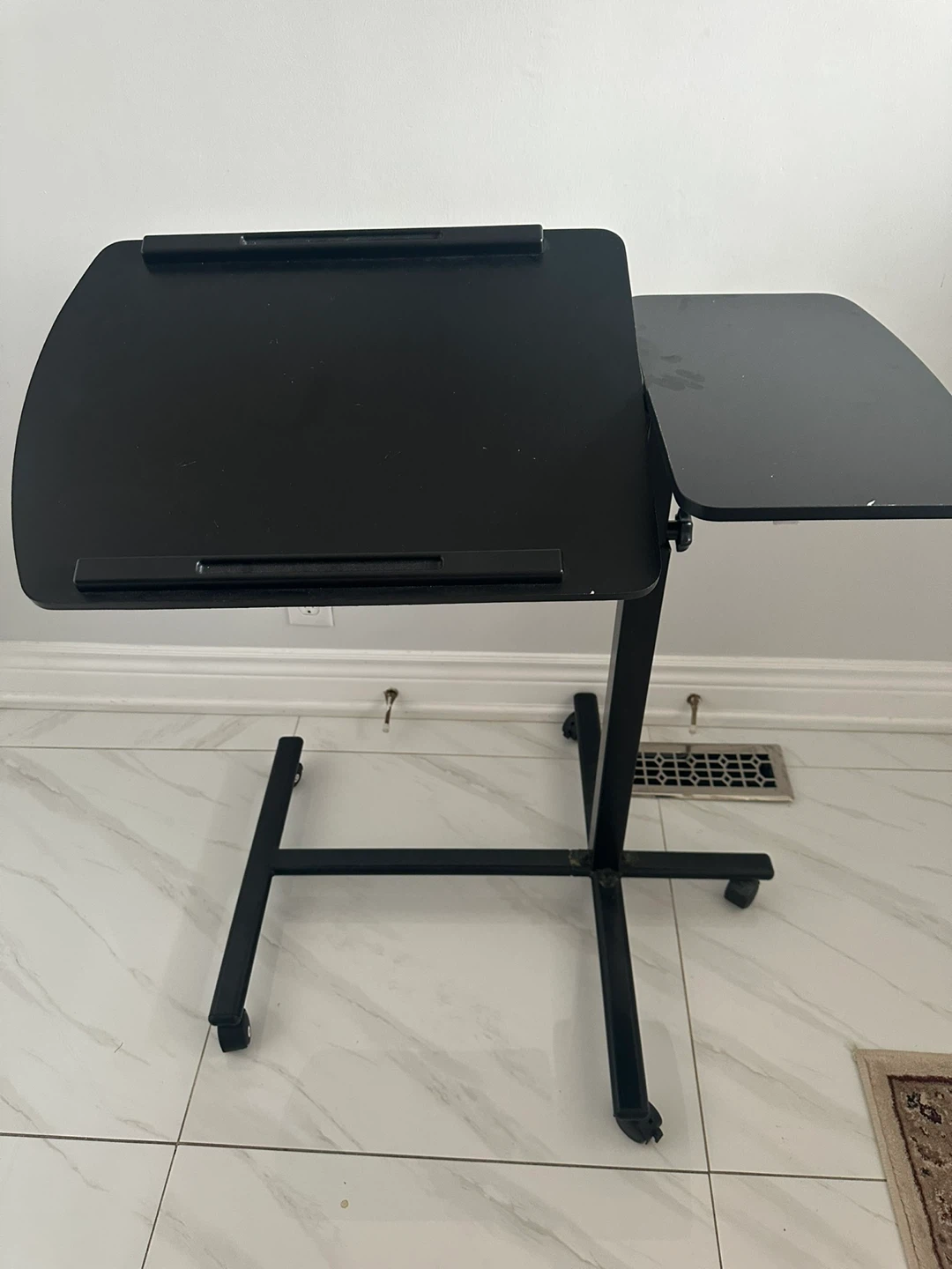 Black Adjustable Rolling Laptop Desk