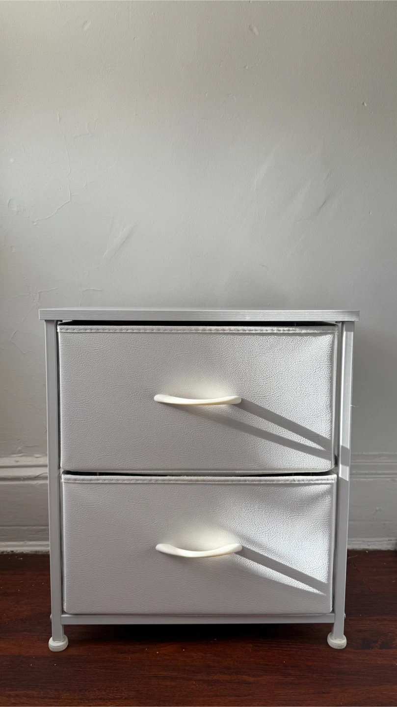 White 2-Drawer Fabric Dresser - 18" Wide