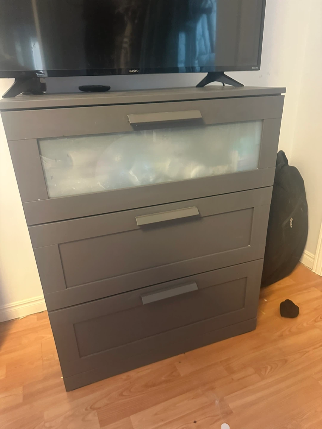 Grey 3-Drawer Dresser - photo 2