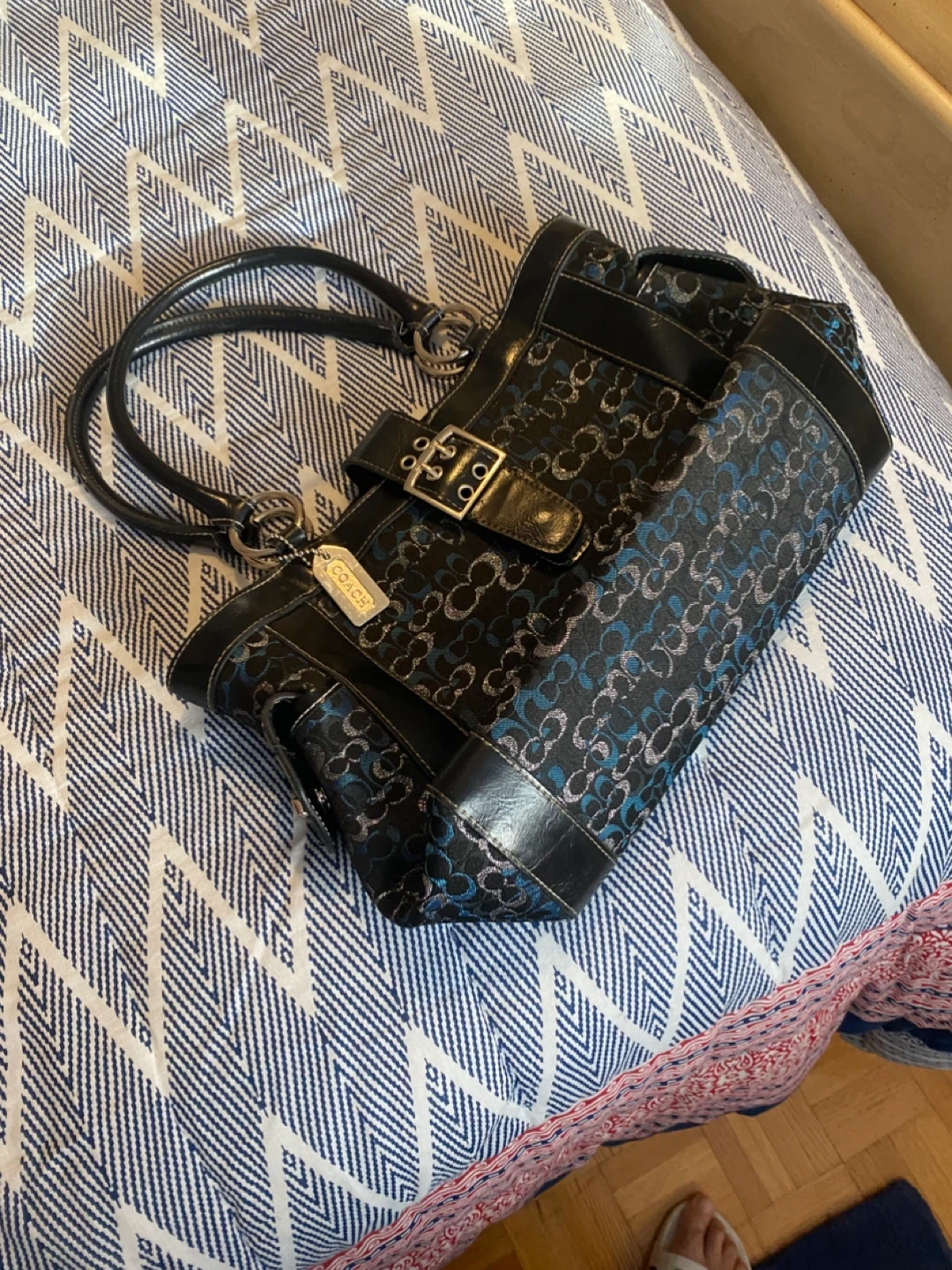 Coach Black Signature Print Handbag - photo 3