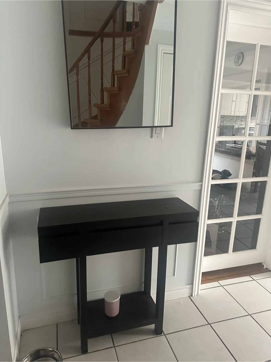 Black Console Table and mirror