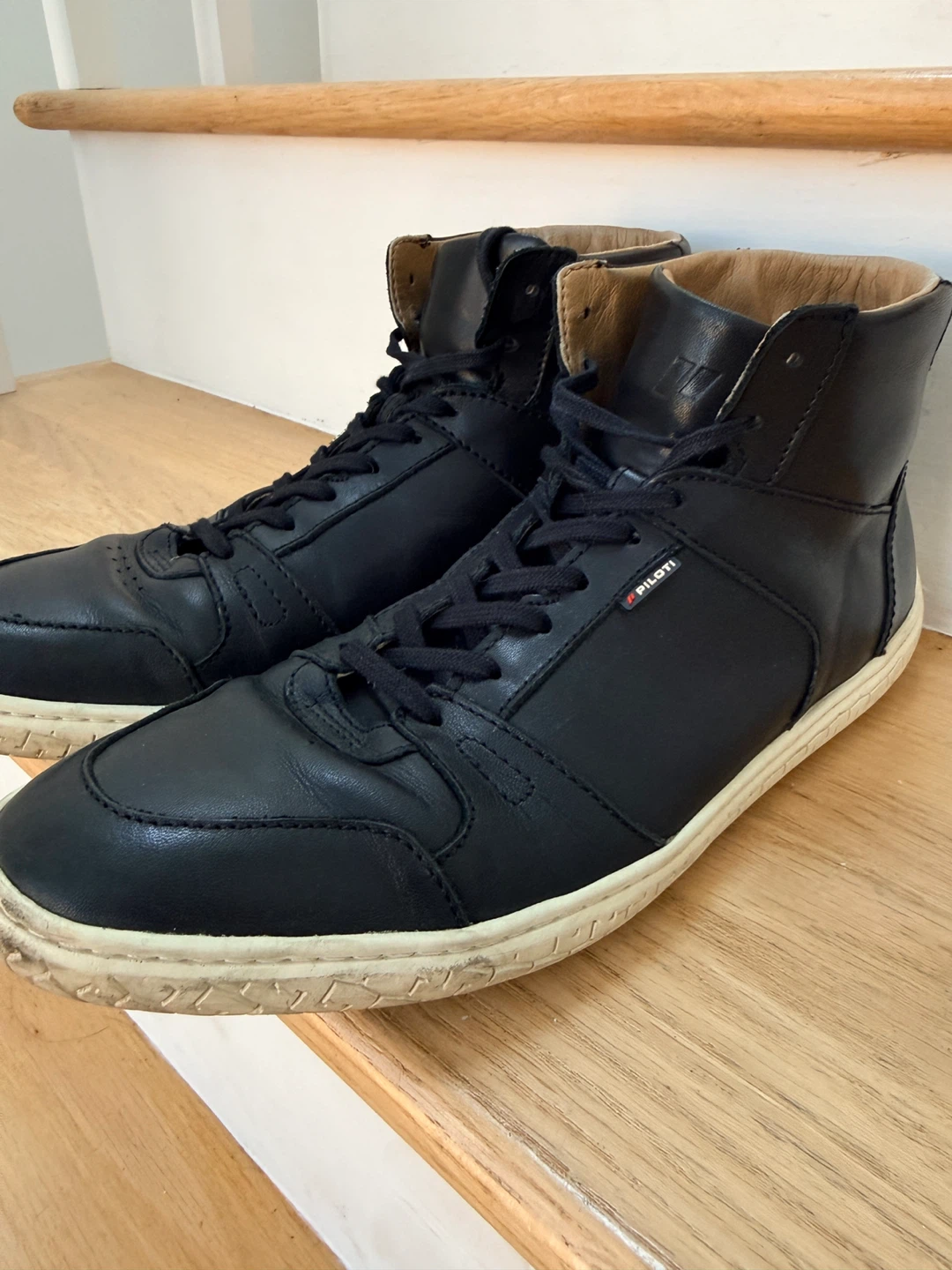 Piloti Black Leather High-Top Sneakers - US 10 - photo 5