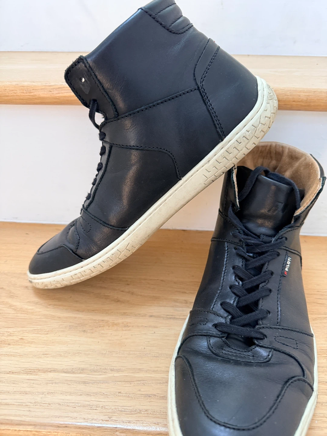 Piloti Black Leather High-Top Sneakers - US 10 - photo 2