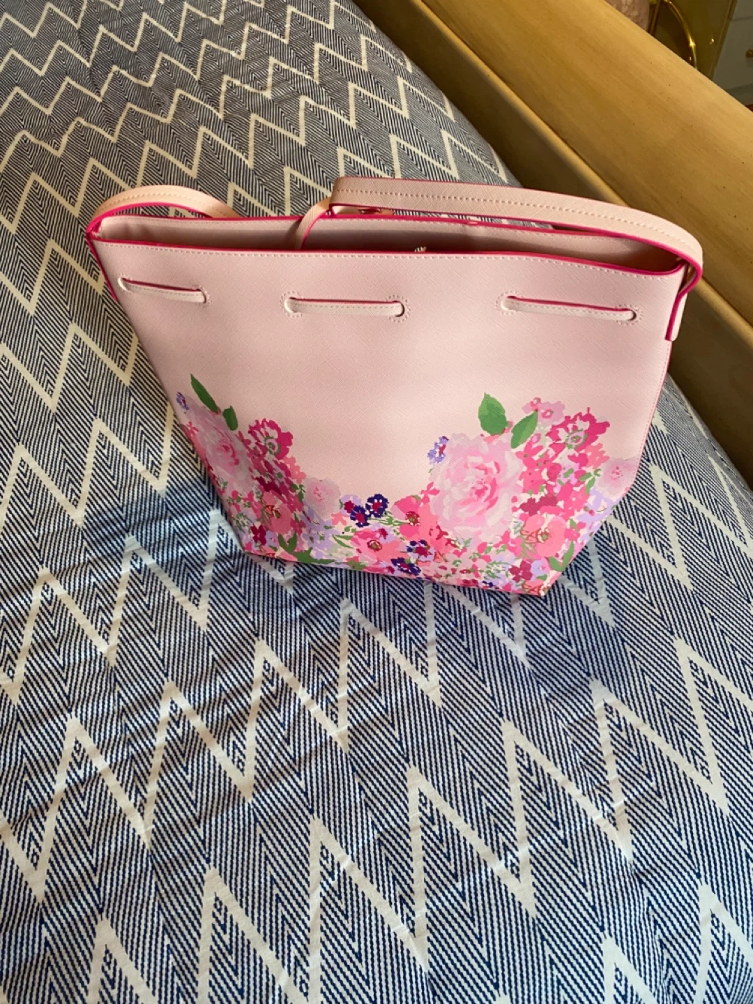 Pink Floral Bucket Bag