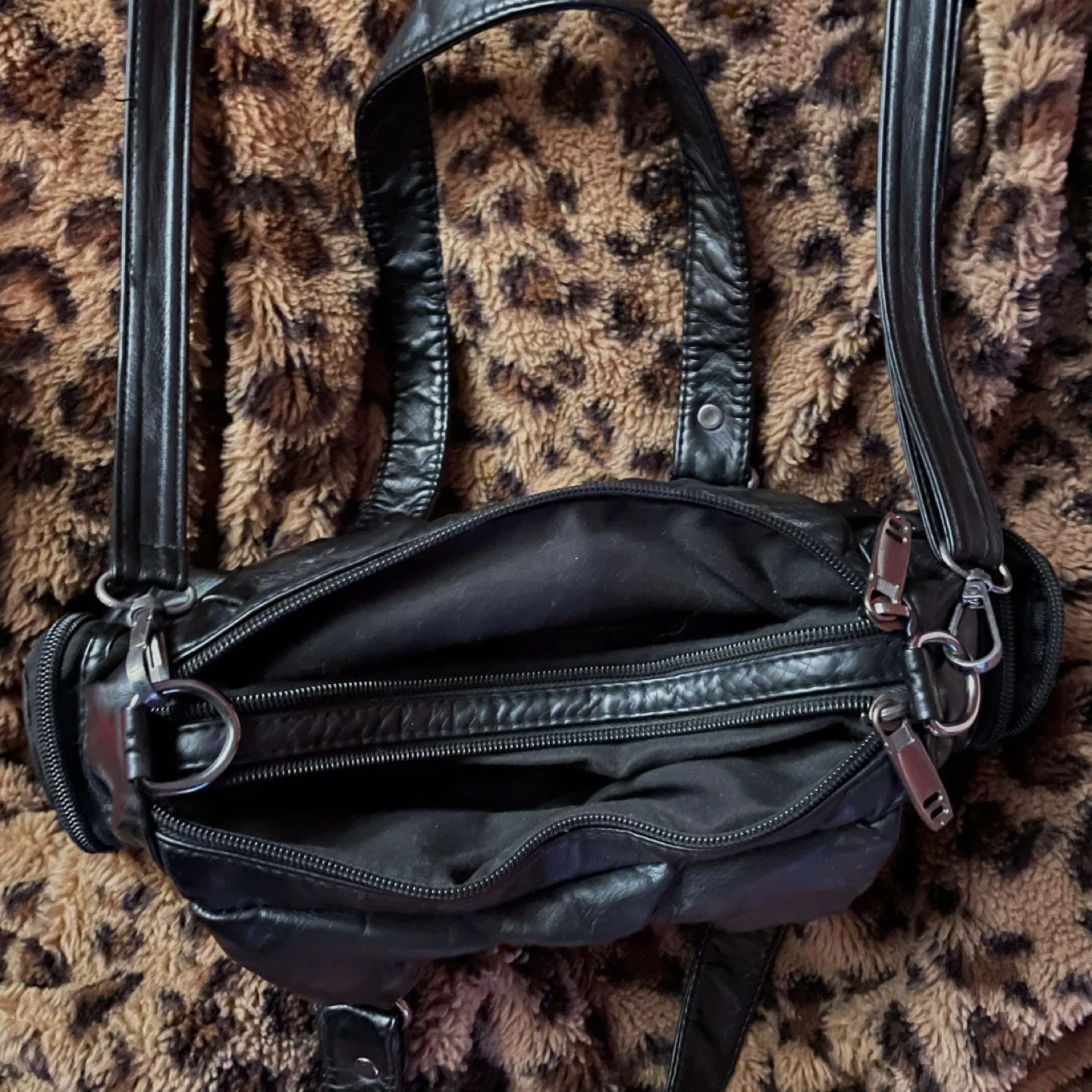 Black Faux Leather Handbag - photo 3